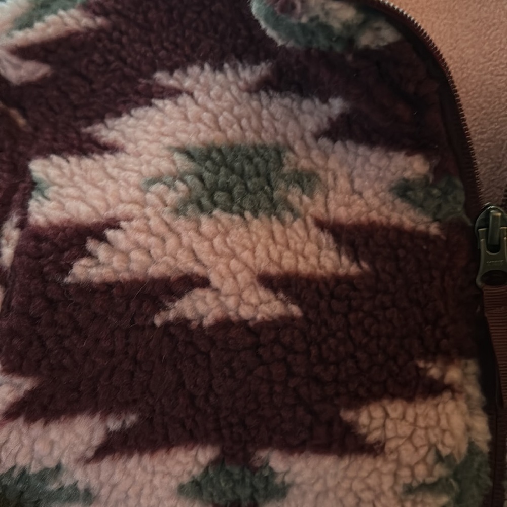 Orvis Aztec Southwest Deep Pile Sherpa Fleece Quarter Zip Pullover Pink Small NW - Picture 3 of 7